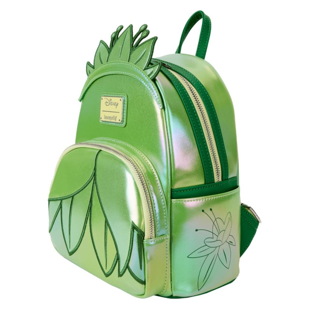Loungefly Tiana Exclusive Shiny Series Iridescent Cosplay Backpack & Wallet NWT - Picture 2 of 13